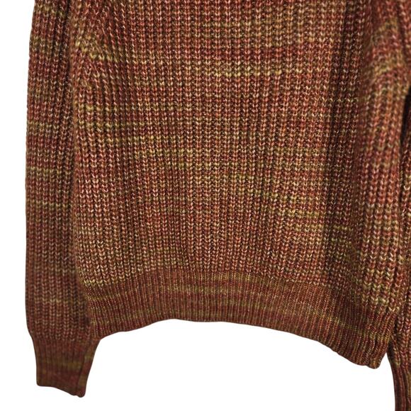Evereve Sweater Womens Small Brown Orange Tillie Ombre Space Dye Crewneck Knit - Picture 10 of 13